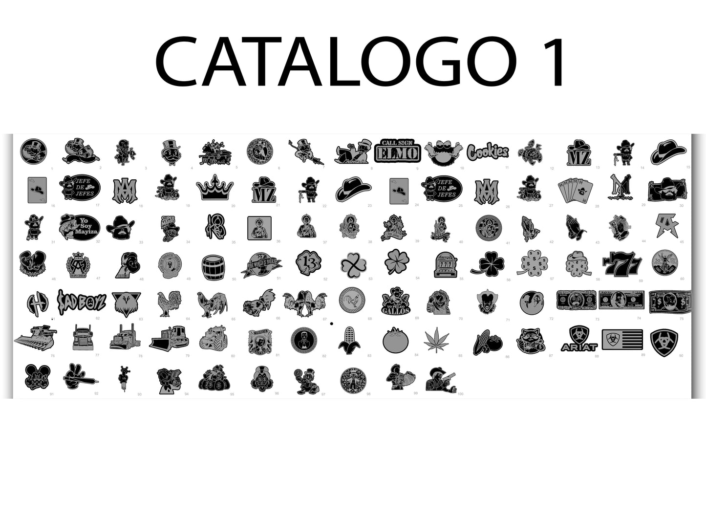 Catalogo 1 placas NEGRA para gorra