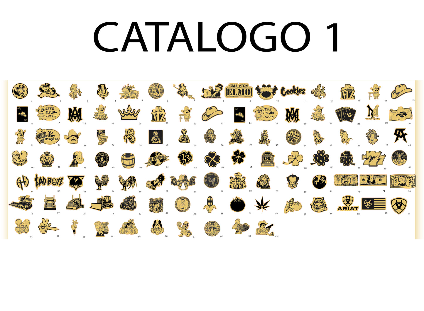 Catalogo 1 placas DORADA para gorra
