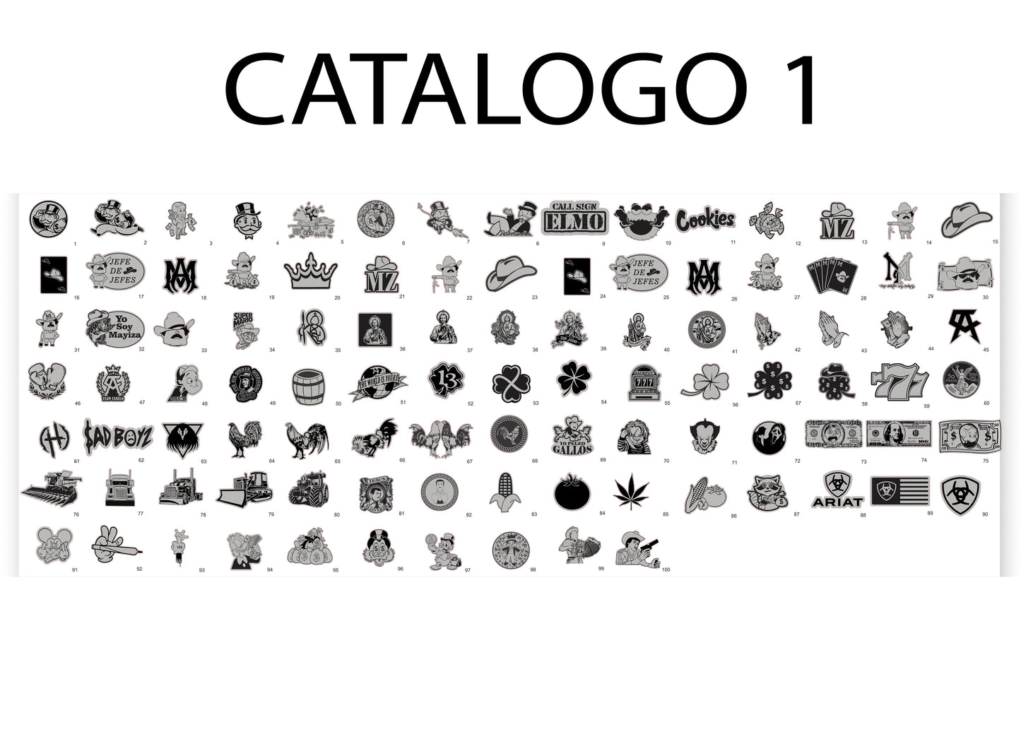 Catalogo 1 placas Plateada para gorra